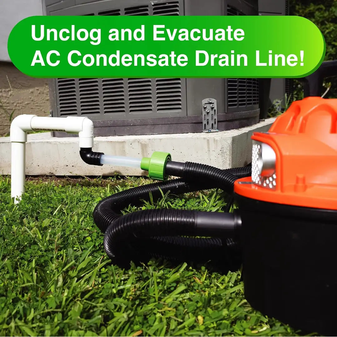 AC Drain Line Cleaner Adapter - Unclogs & Evacuates AC Condensate Line