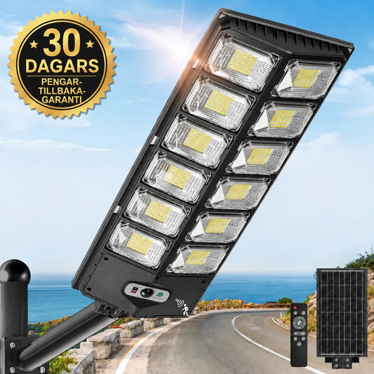 Velnator B92X Solcellsdriven Utomhuslampa LED-Gatlykta med Rörelsesensor och Fjärrkontroll för Trädgård, Gångväg och Veranda – Utomhusbelysning