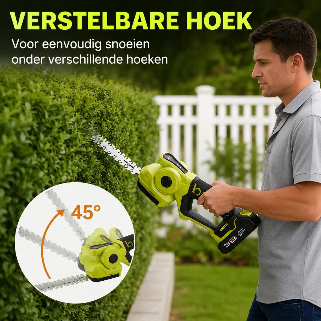 Velnator Draadloze Heggenschaar – 20V Elektrische Grasschaar & Handheld Grasmaaier, 2-in-1 Snoeischaar