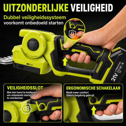 Velnator Draadloze Heggenschaar – 20V Elektrische Grasschaar & Handheld Grasmaaier, 2-in-1 Snoeischaar