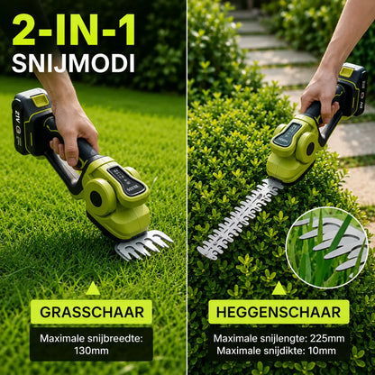 Velnator Draadloze Heggenschaar – 20V Elektrische Grasschaar & Handheld Grasmaaier, 2-in-1 Snoeischaar