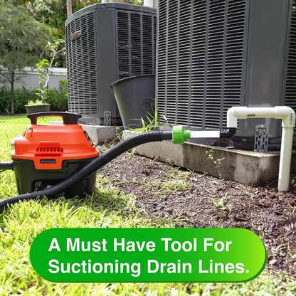 AC Drain Line Cleaner Adapter - Unclogs & Evacuates AC Condensate Line