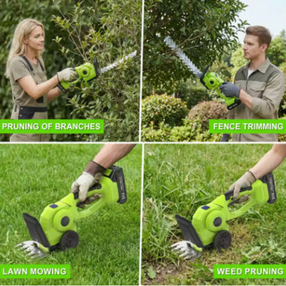 Velnator R6 Cordless Hedge Trimmer – 20V Electric Grass Shears & Handheld Lawn Mower, 2-in-1 Pruning Shears