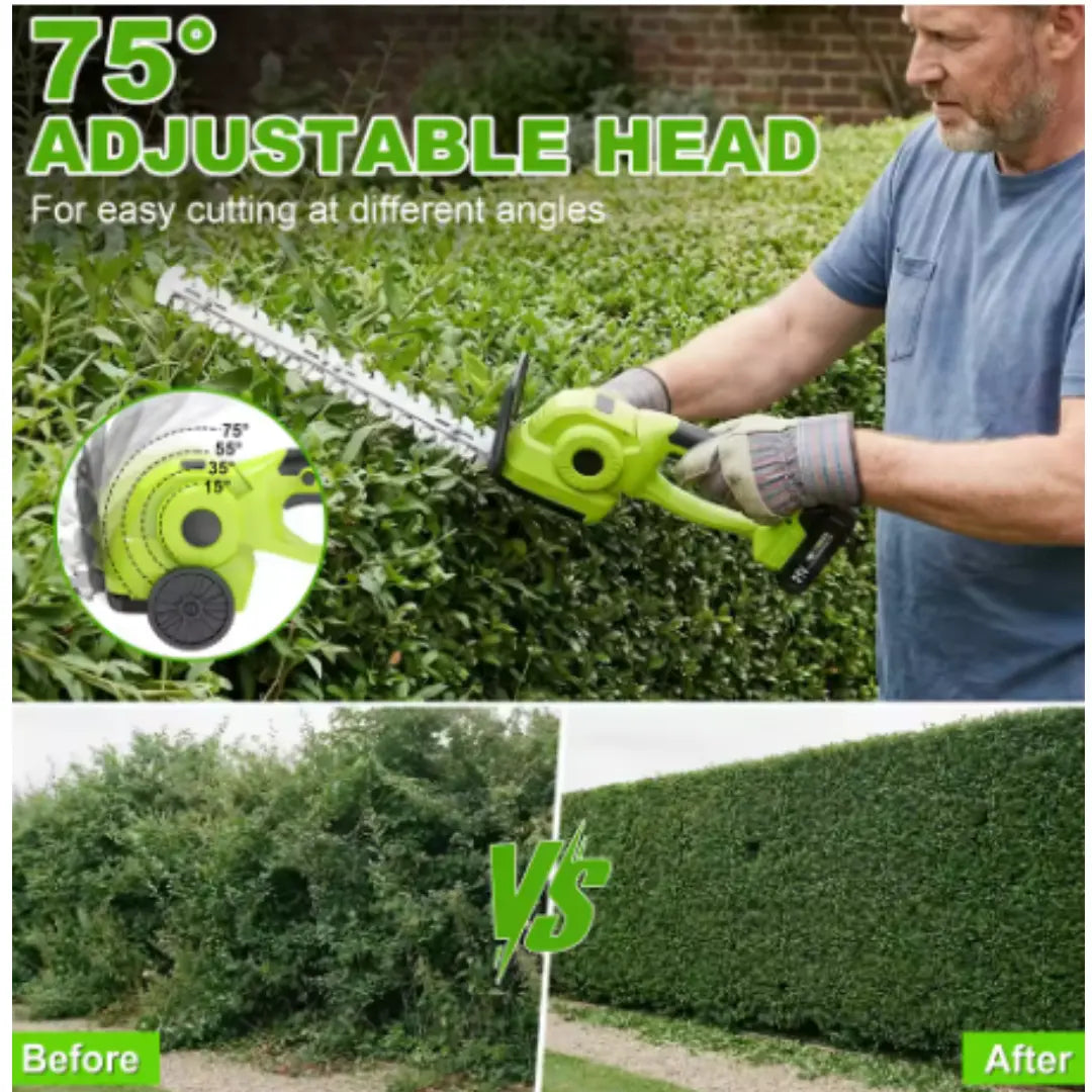 Velnator R6 Cordless Hedge Trimmer – 20V Electric Grass Shears & Handheld Lawn Mower, 2-in-1 Pruning Shears