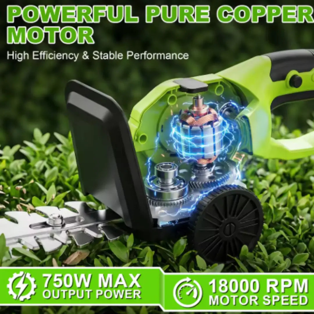 Velnator R6 Cordless Hedge Trimmer – 20V Electric Grass Shears & Handheld Lawn Mower, 2-in-1 Pruning Shears