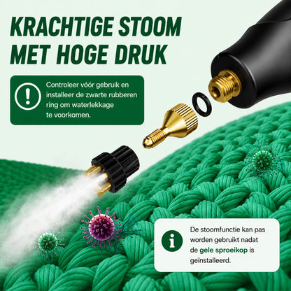 VELNATOR 2500W hogedruk-stoomreiniger met hoge temperatuur voor huishoudelijke airconditioners, afzuigkappen, auto- en vloerreiniging.