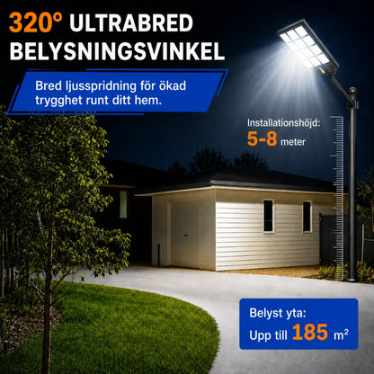 Velnator B92X Solcellsdriven Utomhuslampa LED-Gatlykta med Rörelsesensor och Fjärrkontroll för Trädgård, Gångväg och Veranda – Utomhusbelysning