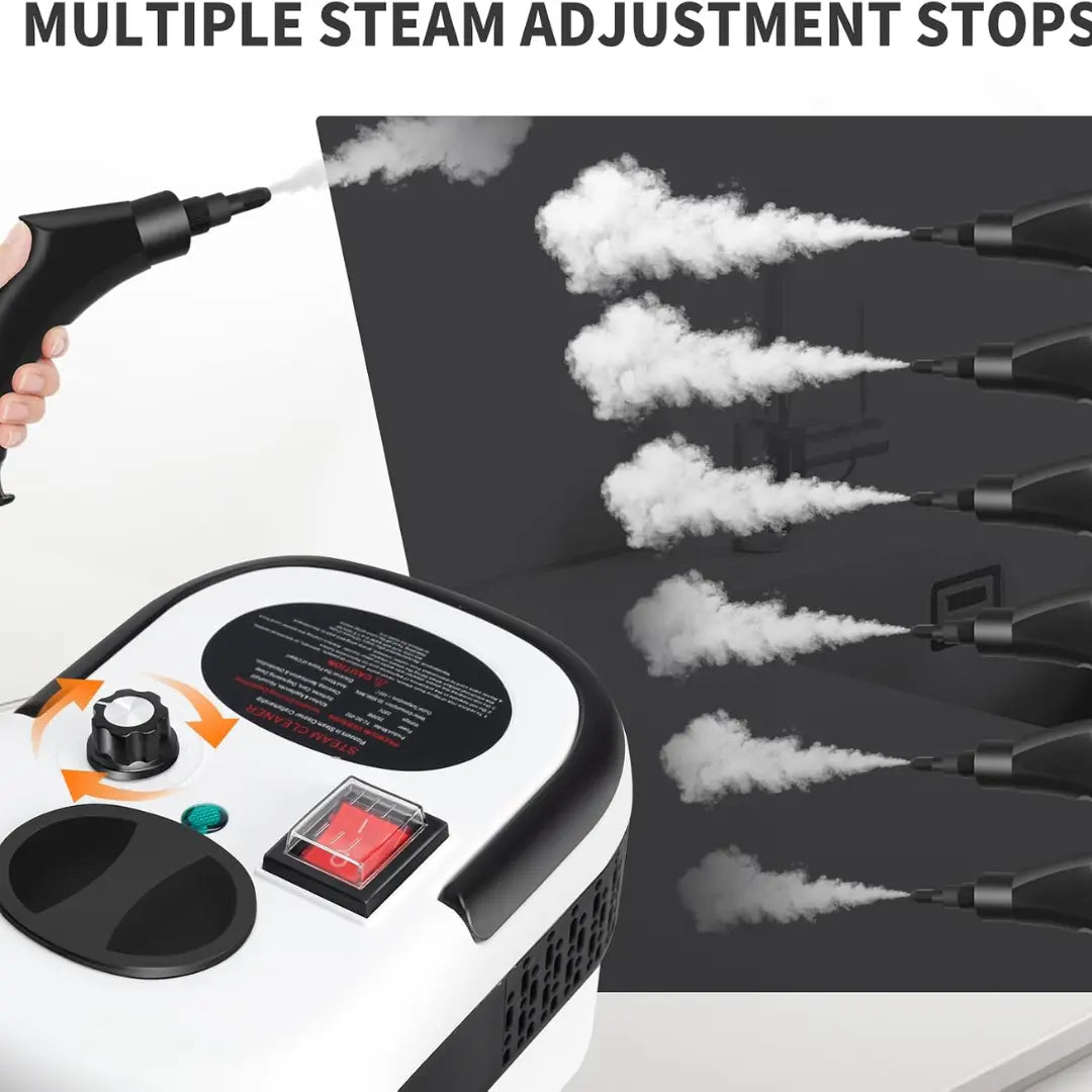 Velnator T6 Steam Cleaner, 2500W Handheld Steam Cleaner, High-Temperature Steam Cleaning Device, Portable Steam Cleaner, 6-Speed Steam Cleaner, 3 Cleaning Brushes, for Kitchen Furniture, Bathroom