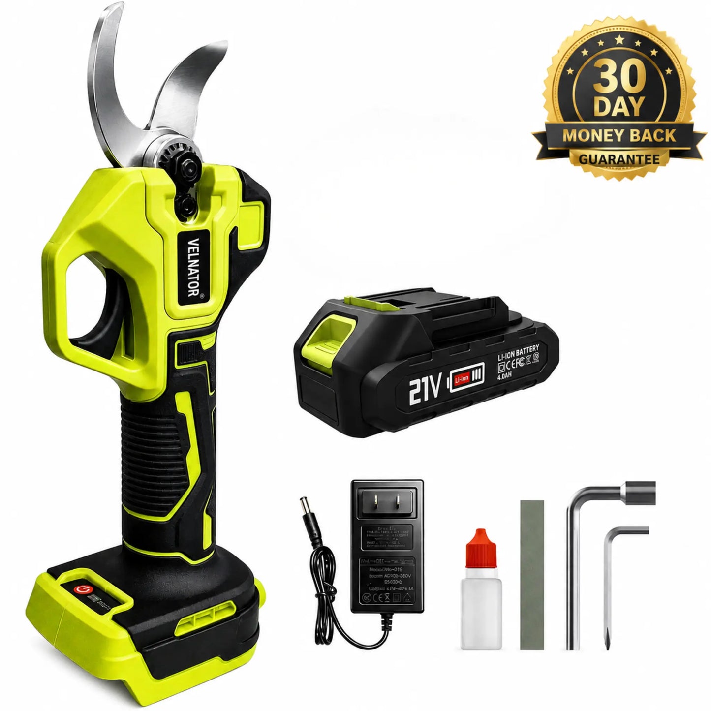 Velnator S26 Brushless Electric Scissor Garden Trimmer 30mm Cutting Electric Pruning Shears + Free Battery + Charger