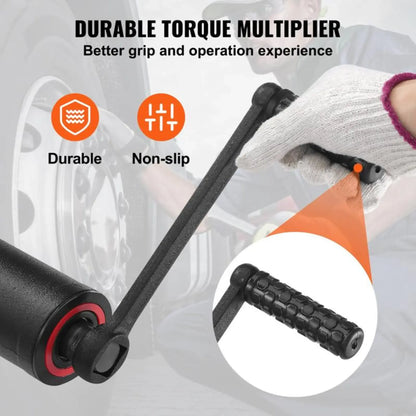 VELNATOR M25 Torque Multiplier Torque Wrench 25.4mm Ratio 1:58 Force Multiplier with 4 Sockets Alloy Steel Torque Multiplier Box for Removing Wheel Nuts, Garage