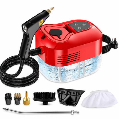 Velnator T6 Stoomreiniger, 2500W Handstoomreiniger, Stoomreinigingsapparaat met Hoge Temperatuur, Draagbare Stoomreiniger, Stoomreiniger met 6 Versnellingen, 3 Reinigingsborstels, voor Keukenmeubels, Badkamer