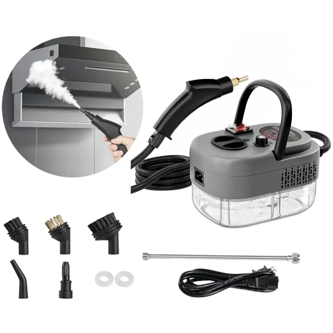 Velnator T6 Stoomreiniger, 2500W Handstoomreiniger, Stoomreinigingsapparaat met Hoge Temperatuur, Draagbare Stoomreiniger, Stoomreiniger met 6 Versnellingen, 3 Reinigingsborstels, voor Keukenmeubels, Badkamer