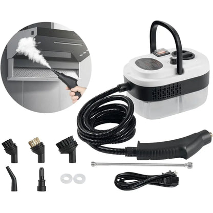 Velnator T6 Stoomreiniger, 2500W Handstoomreiniger, Stoomreinigingsapparaat met Hoge Temperatuur, Draagbare Stoomreiniger, Stoomreiniger met 6 Versnellingen, 3 Reinigingsborstels, voor Keukenmeubels, Badkamer