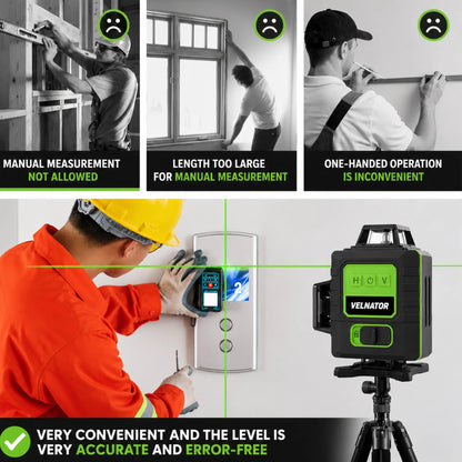 Velnator 16 Line Green Laser Level 360° Auto Self-Leveling Ultra-Bright 3D Beam for All Indoor & Outdoor Construction Projects