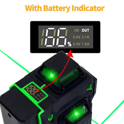 Velnator 16 Line Green Laser Level 360° Auto Self-Leveling Ultra-Bright 3D Beam for All Indoor & Outdoor Construction Projects