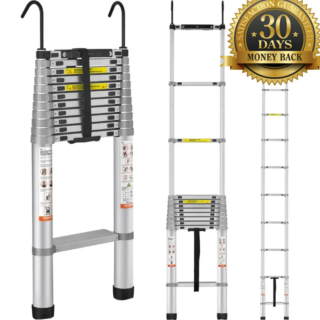 Velnator 3.2M Telescopic Ladder Stainless Steel,load 150kg, Convenient Extendable ,For Pulling Walls, Changing Light Bulbs,Repairing Roofs,RV