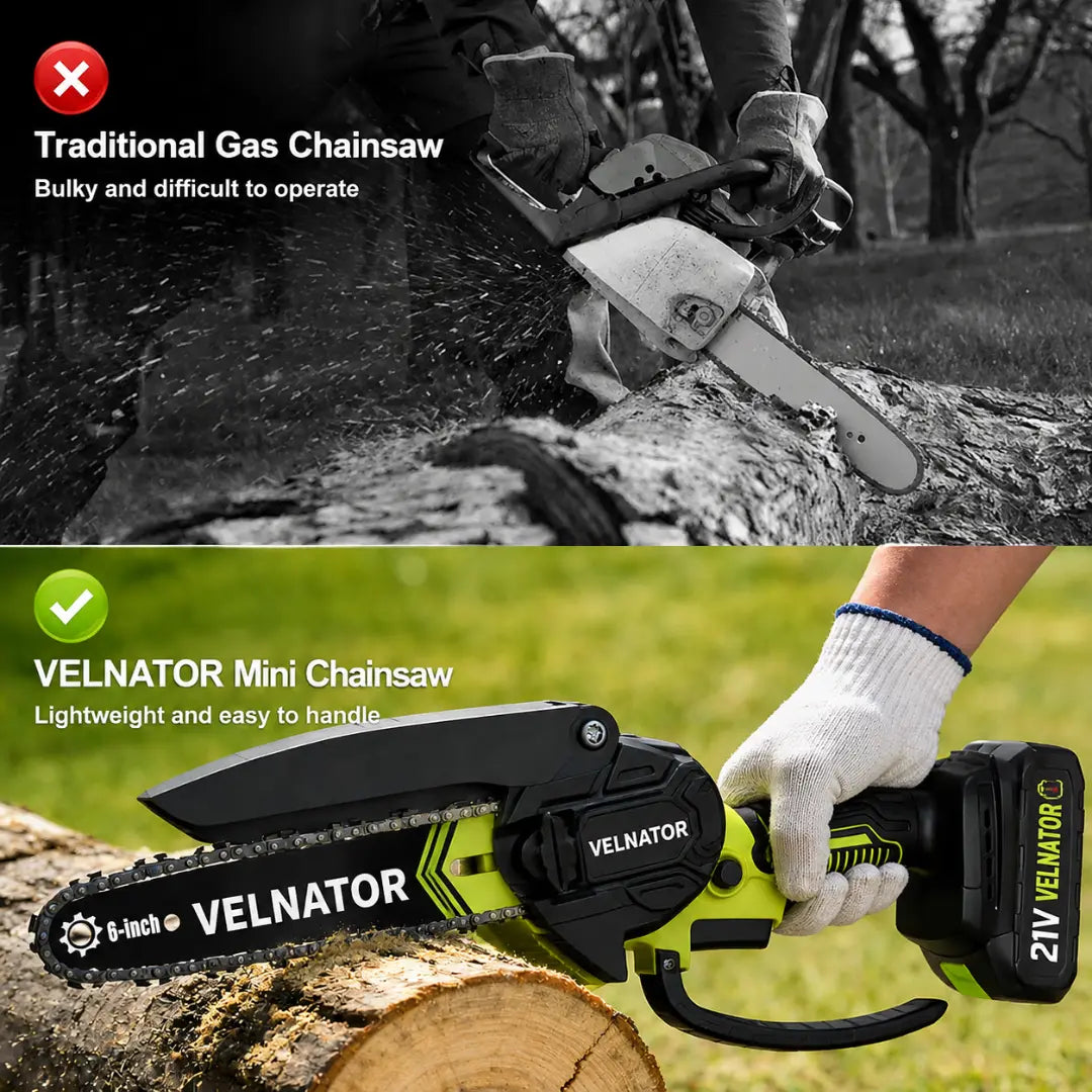 Velnator M6 Pro Chainsaw — Cordless Electric Saw for Pruning, Camping & Yard Work