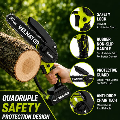 Velnator M6 Pro Chainsaw — Cordless Electric Saw for Pruning, Camping & Yard Work