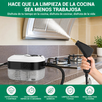VELNATOR Limpiador a vapor de alta presión de 2500W, lavadora de alta temperatura para aire acondicionado doméstico, capó de cocina, uso de limpieza de suelo de coche