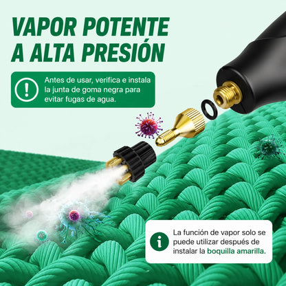 VELNATOR Limpiador a vapor de alta presión de 2500W, lavadora de alta temperatura para aire acondicionado doméstico, capó de cocina, uso de limpieza de suelo de coche