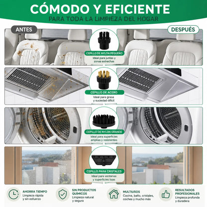 VELNATOR Limpiador a vapor de alta presión de 2500W, lavadora de alta temperatura para aire acondicionado doméstico, capó de cocina, uso de limpieza de suelo de coche